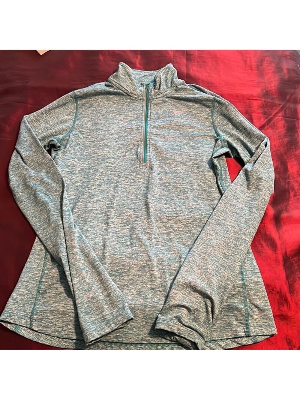 Nike Dri-Fit quarter zip pullover. Small. Teal Heather, like new